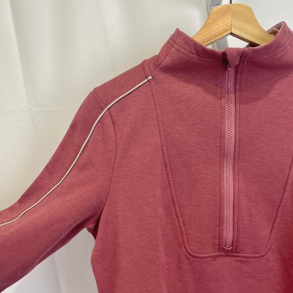 TITLE NINE Warm Up Sweatshirt Dress 1/2 Zip Funnel Neck Tunic Pink Size M - Picture 6 of 11